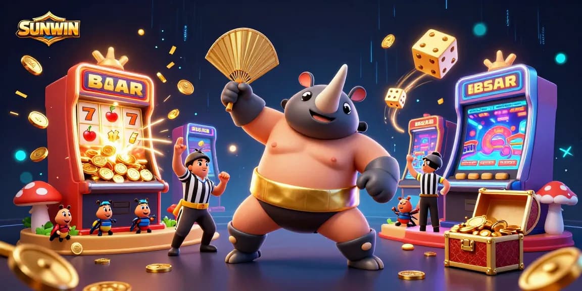 SUNWIN promotes a thrilling casino experience with vibrant characters and exciting jackpot elements.