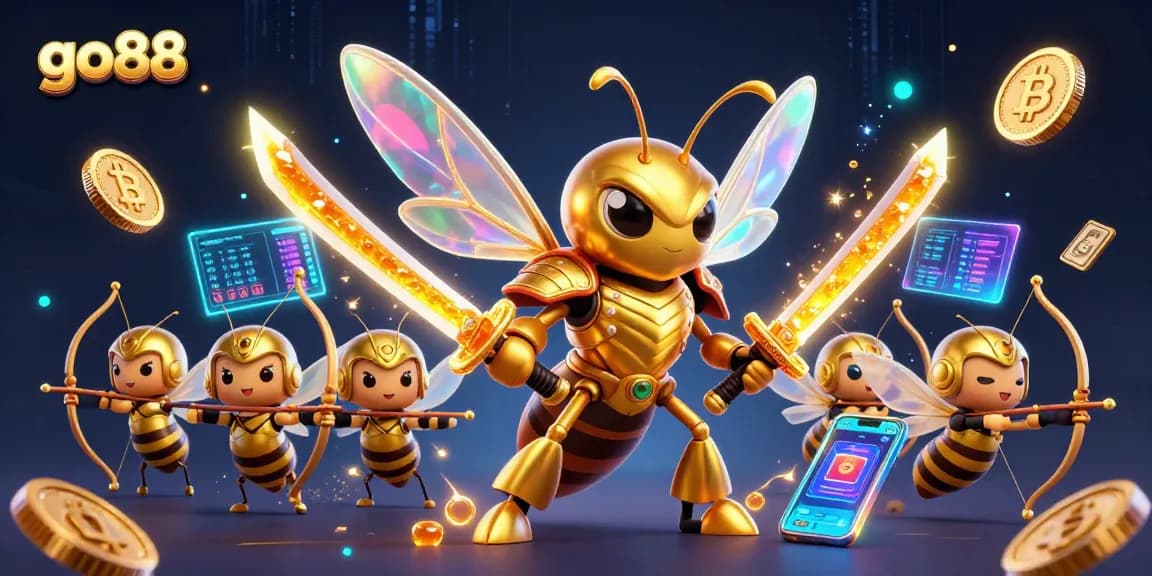 Experience thrilling gambling action at go88 with a golden hornet and bee archers!