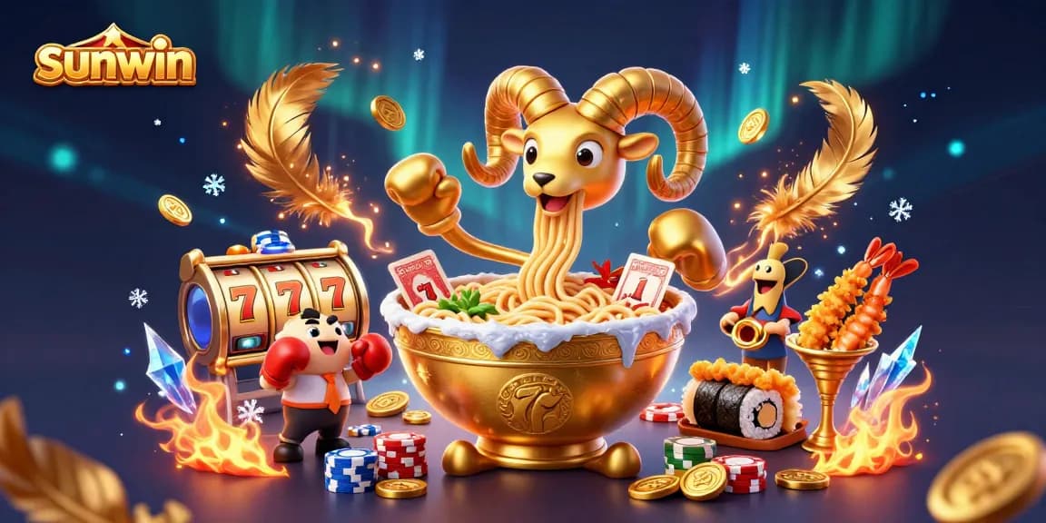 Experience the thrilling sunwin casino games with vibrant characters, slot reels, and dynamic elements