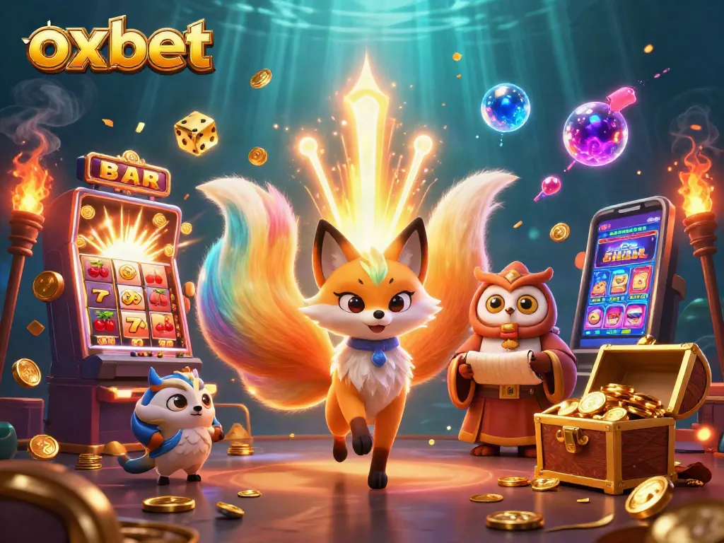 Experience thrilling gameplay with oxbet's vibrant casino spirit, featuring jackpot excitement and glowing characters.