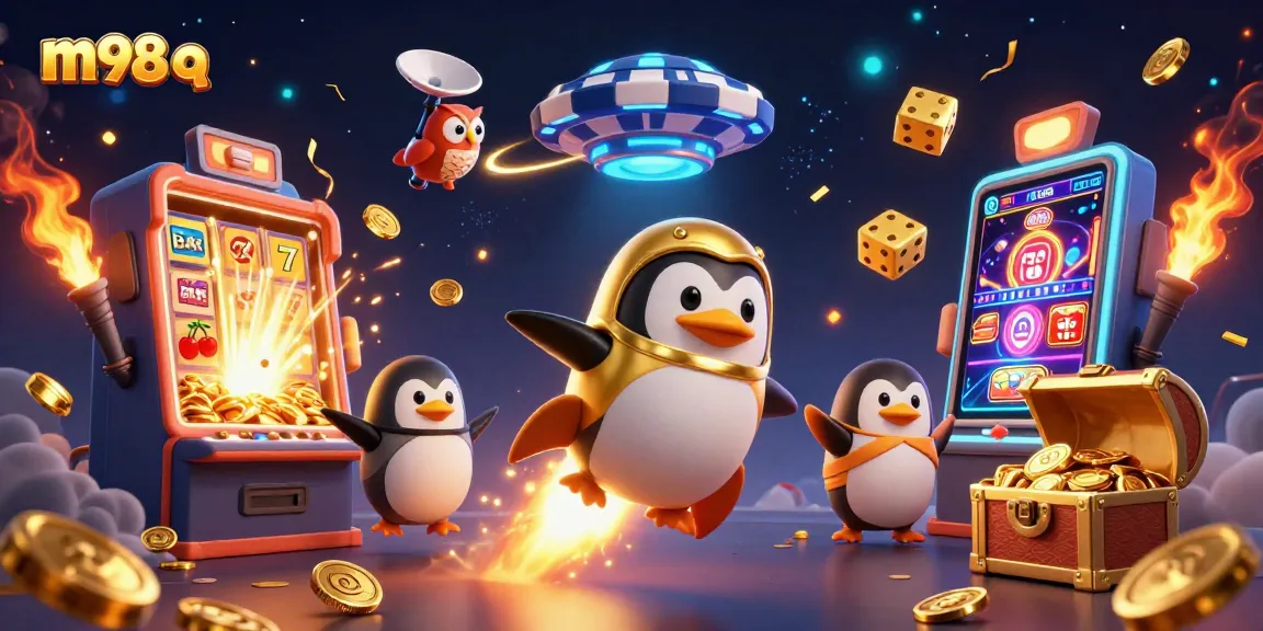 Experience thrilling moments at m98 q with a dynamic casino adventure featuring slot machines, dice, and golden treasures.
